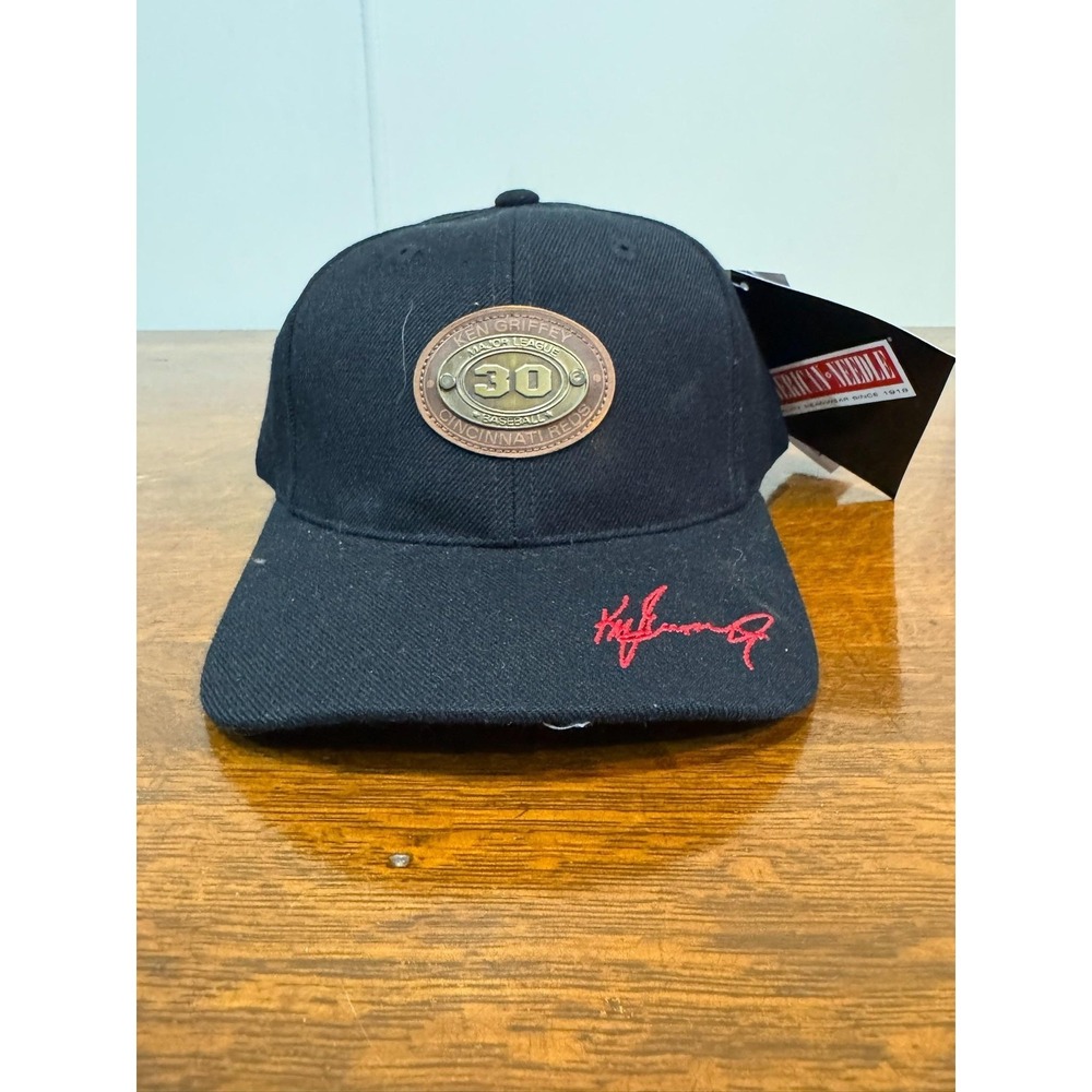 Cincinnati Reds Ken Griffey Jr Hat Strap Back One Size Black MLB American Needle